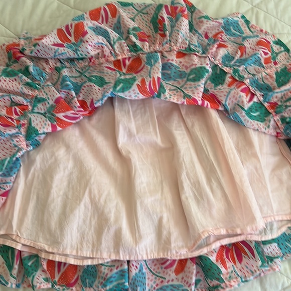 J. MARIE Floral Print Smocked Ruffle Tiered Mini Dress in Multicolor small - Picture 12 of 16